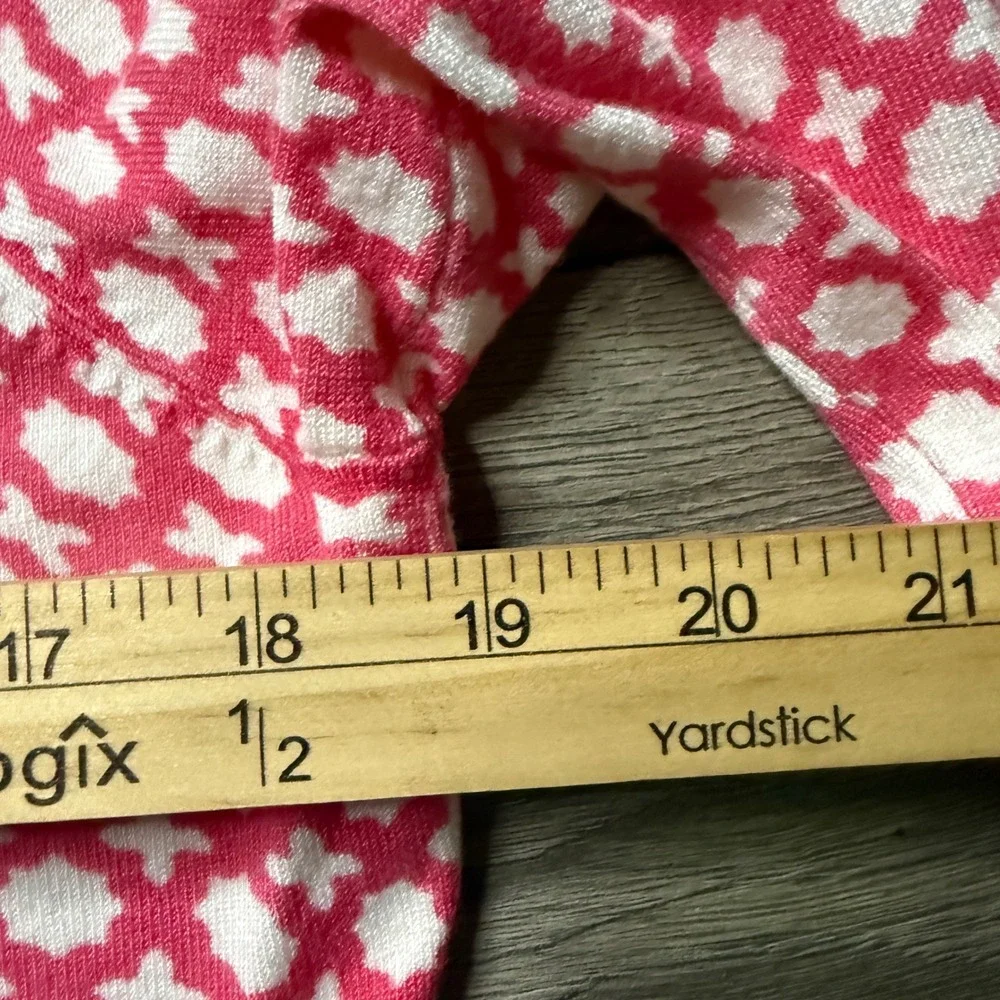Charter Club Pink White Geometric Cardigan Sweater Strawberry Ice Large NWT - Picture 6 of 8